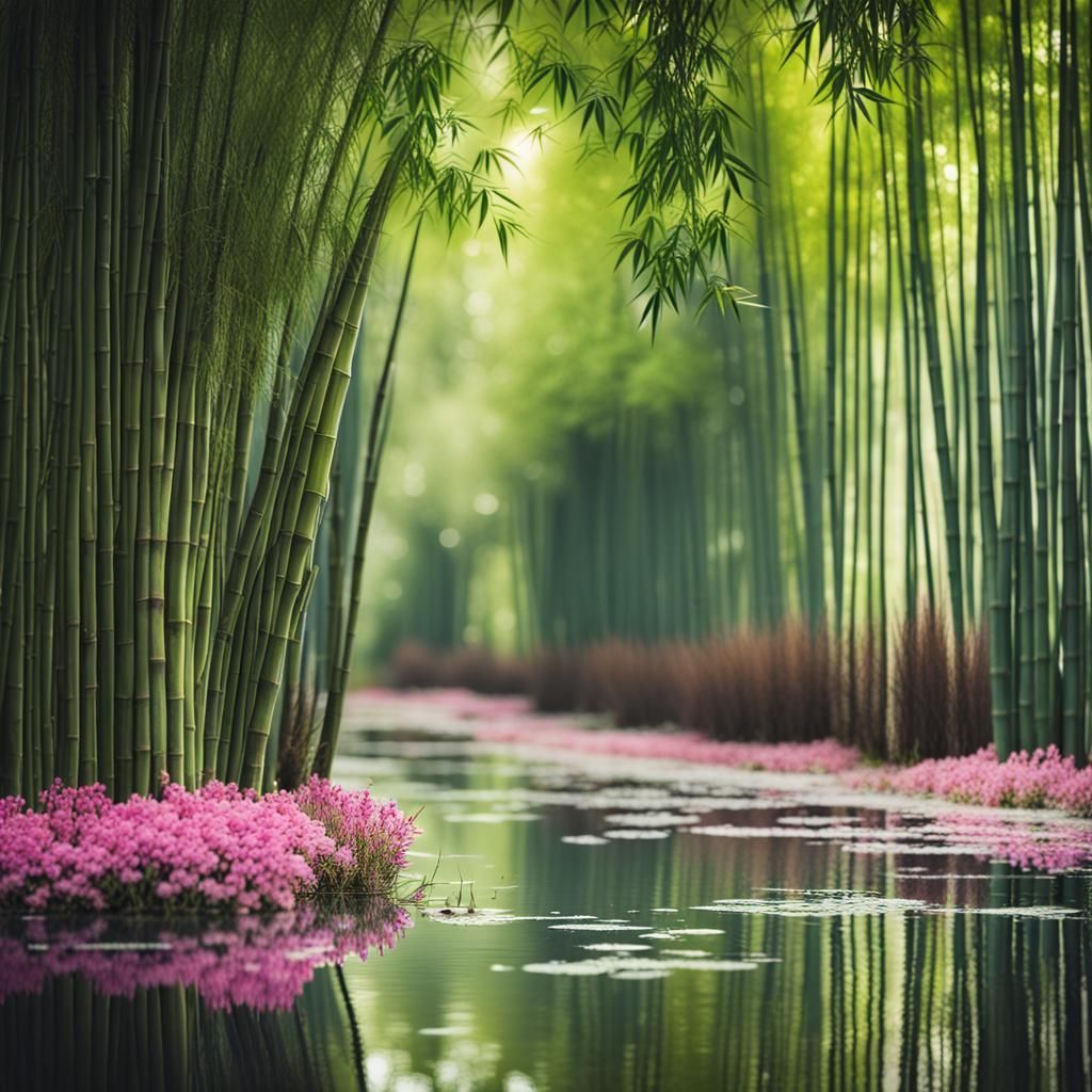 Lush Bamboo Forest Swamp Photography