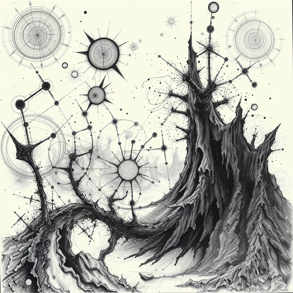 Fractured Reality in Charcoal