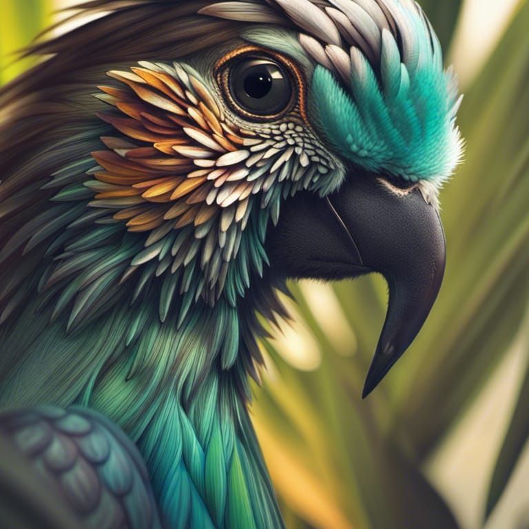 Paradise Bird Portrait with Rim Lighting