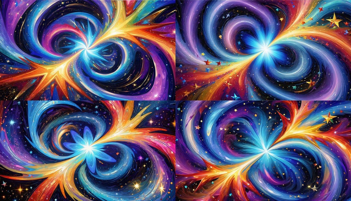 Whirling Celestial Vortex in Iridescent Colors