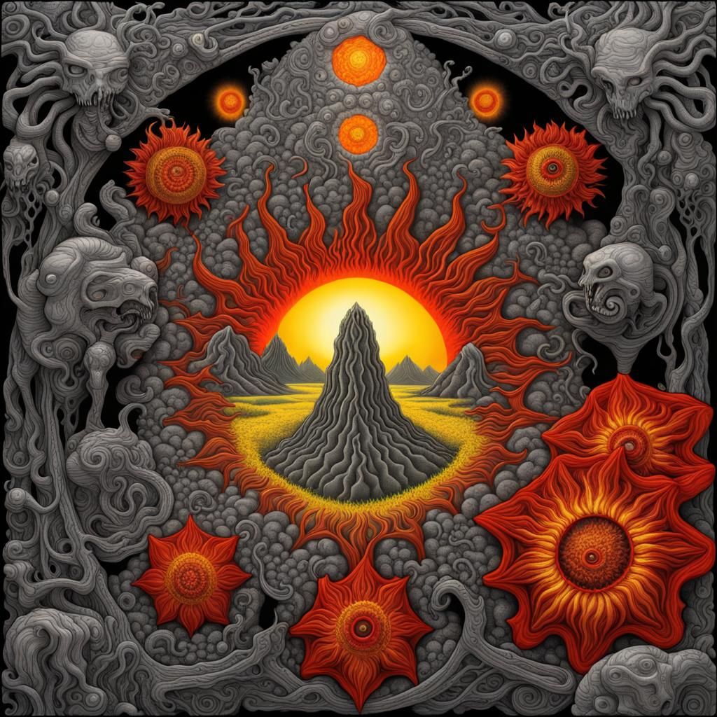 Abstract Volcano Art