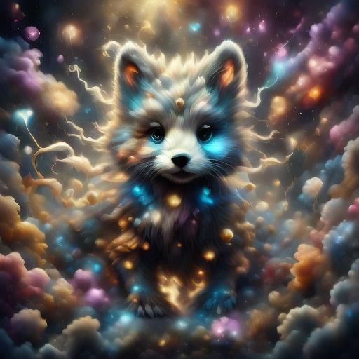 Yellow Dragon Fantasy Art in Detailed Style