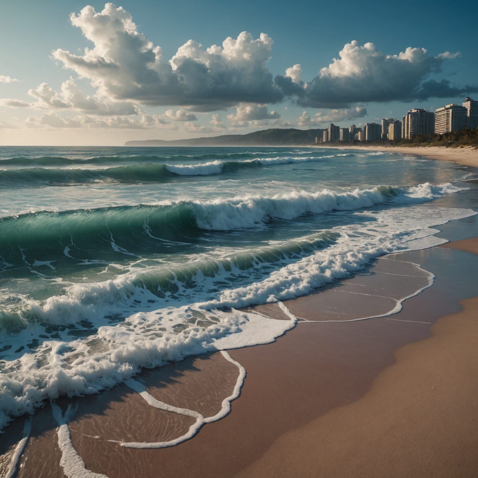 Translucent Waves on Crystal Beach: Digital Matte Painting