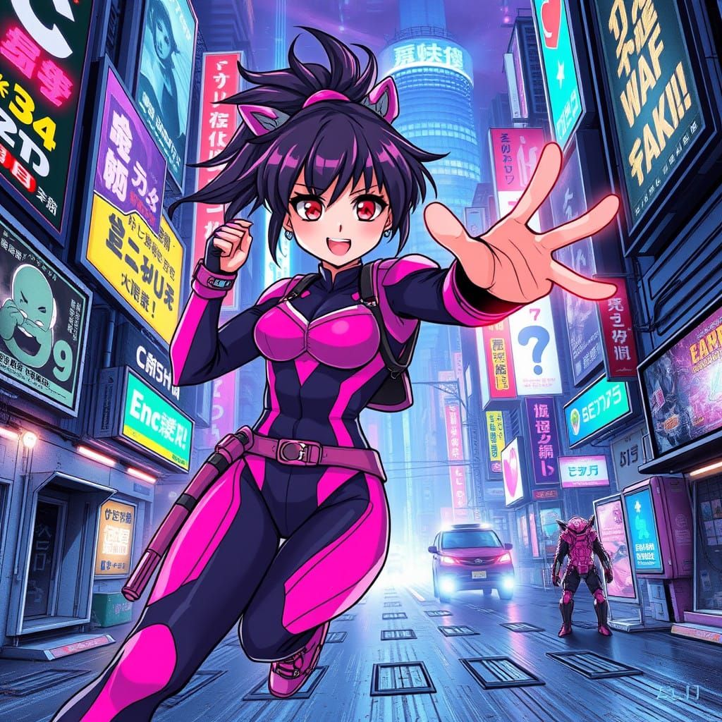 Sci-fi manga action scene