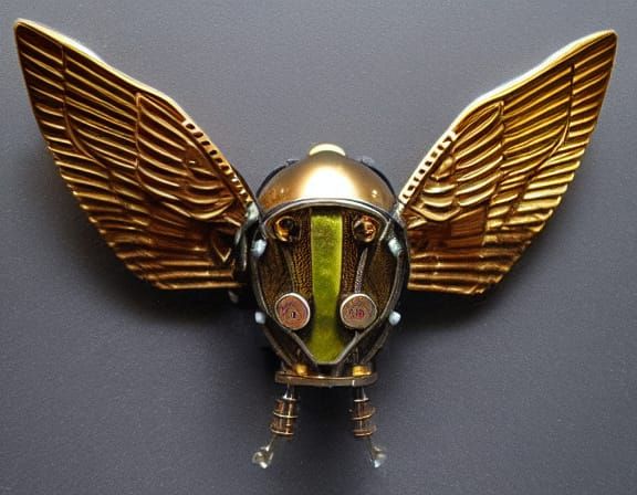 Steampunk Winged Potato in Grunge Style