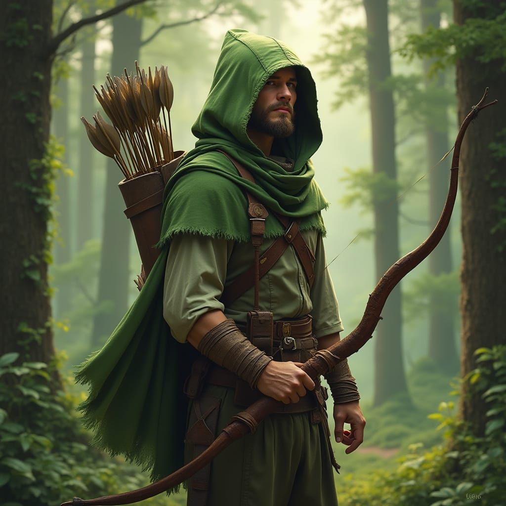 Aarakocra Archer in Forest, Naturalistic Style