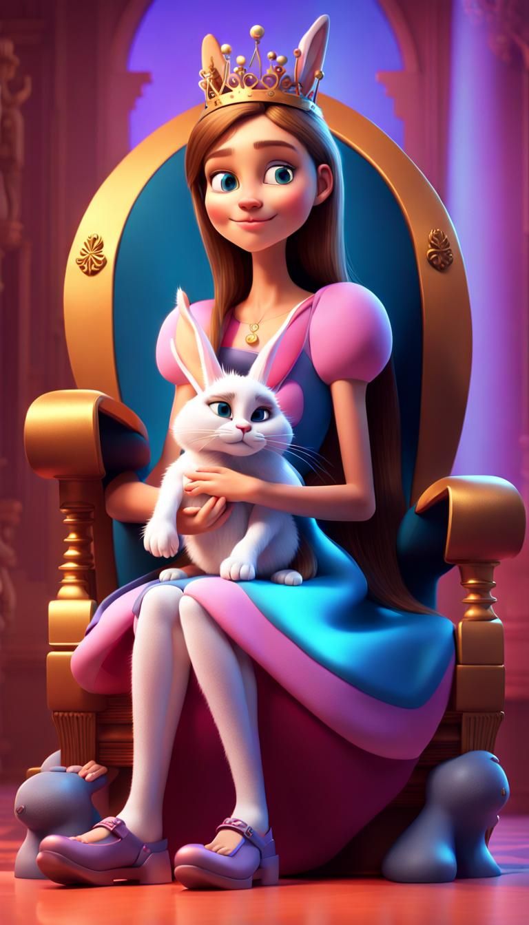 Princess with Pets: 3D Rendered Disney Concept