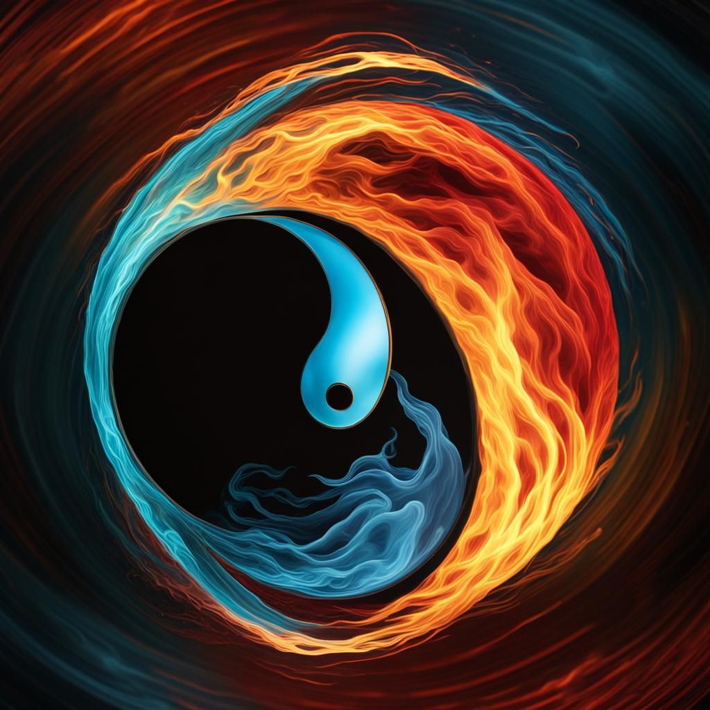 Dynamic Spinning Yin Yang Symbol in Cel-Shaded Style