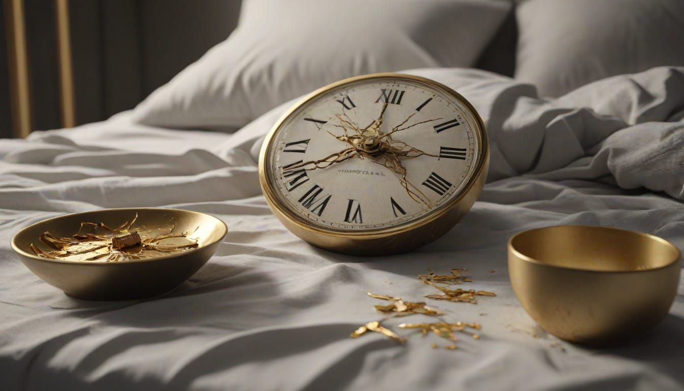 Haunting 3D Horror Scene in Kintsugi Style