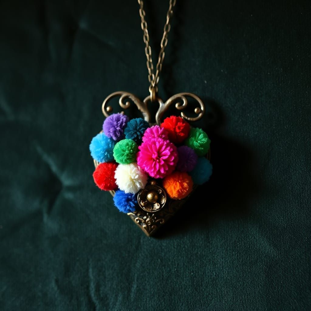 Gothic Heart Pendant in Pre-Raphaelite Style