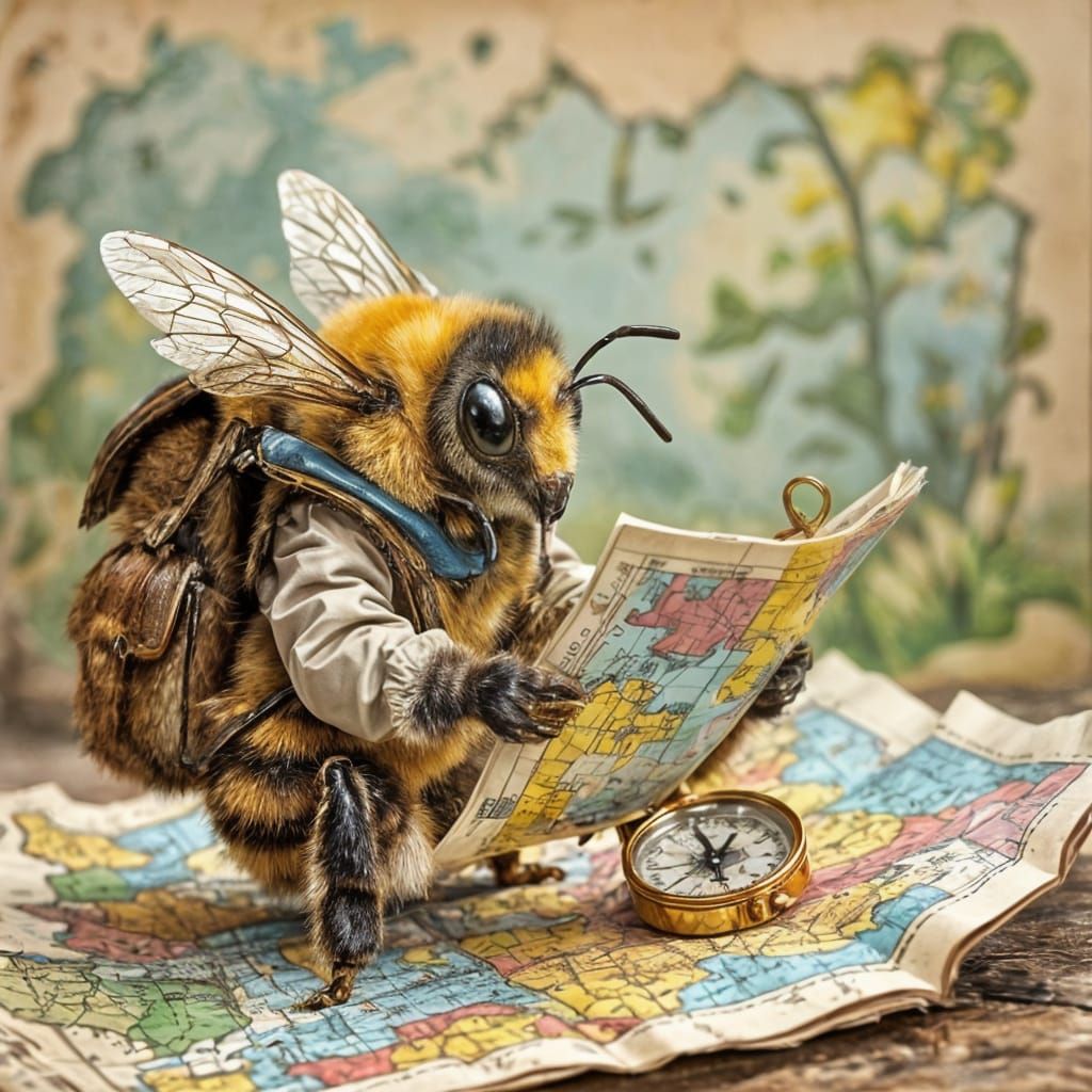 Bee Navigating with a Map