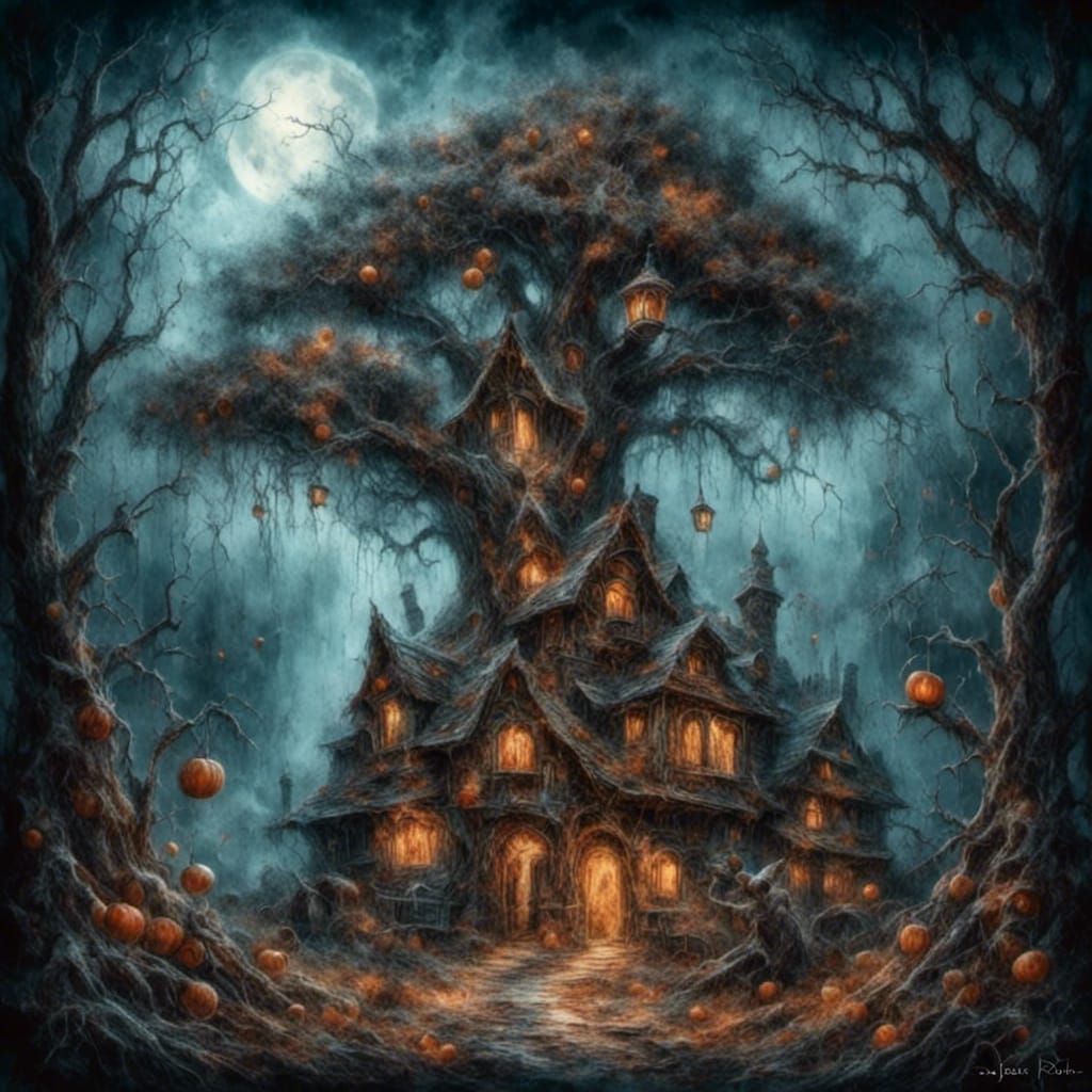 Cute Ghost Peekaboo in Chalk Art Style