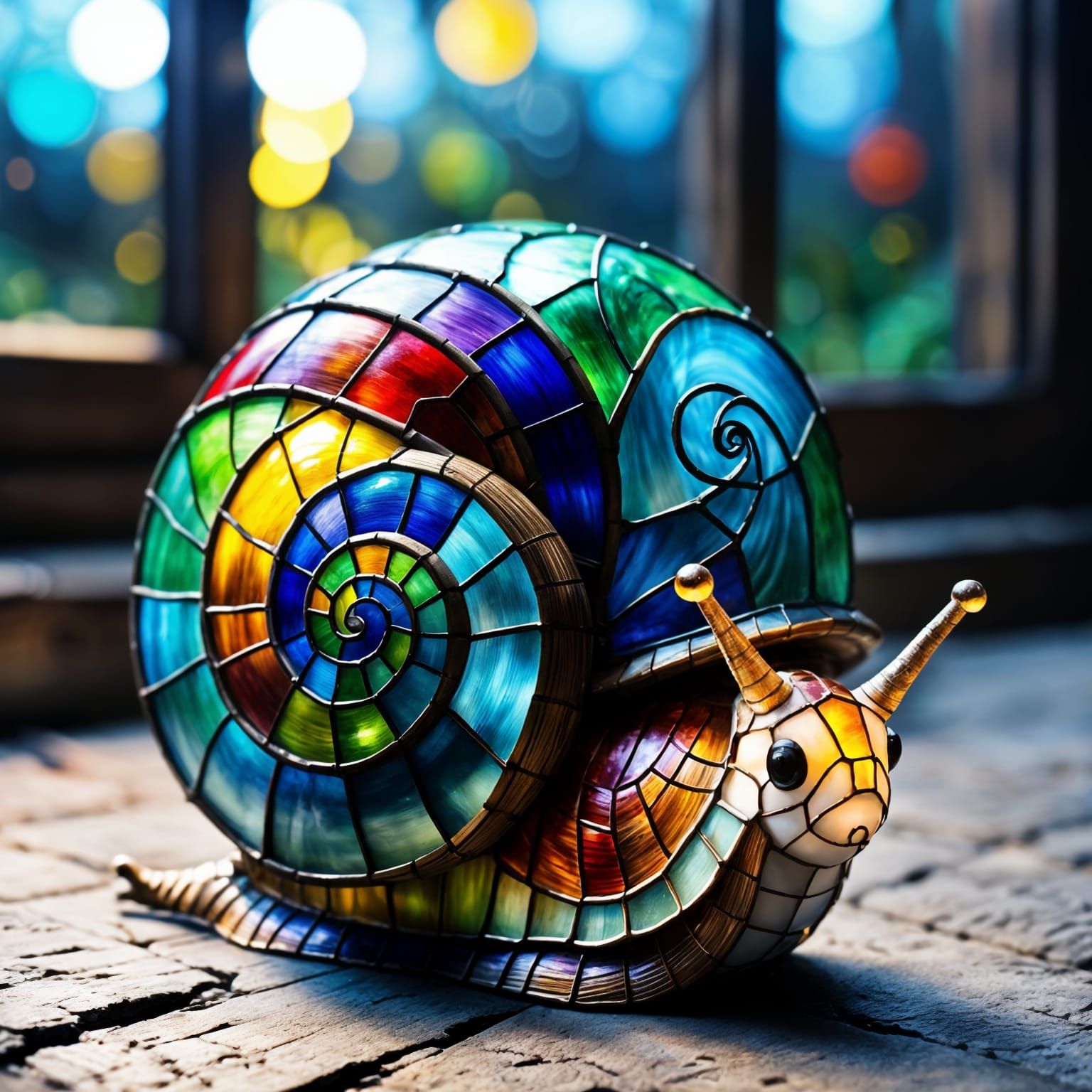 Cute Chibi Glowing Snail Lamp at Night