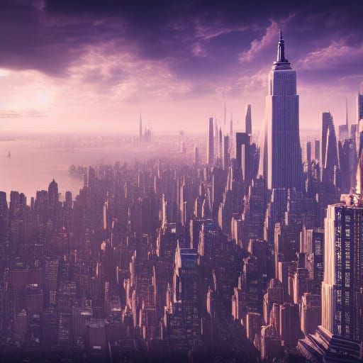 New York City Skyline in Detailed Matte Painting