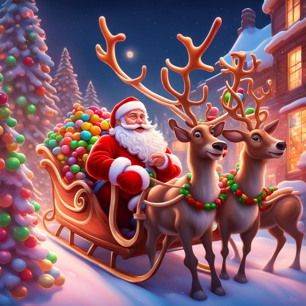 Santa claus on his sleigh