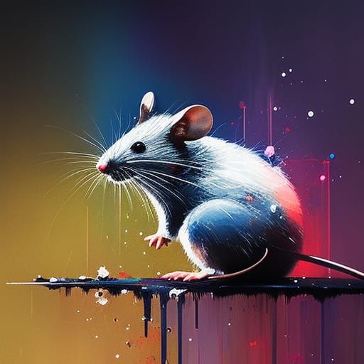 Wizard Mouse: Detailed Pencil Sketch with Oil Accents