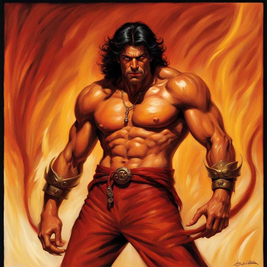 Hellhound Shifter Dante Russo as Oil Painting