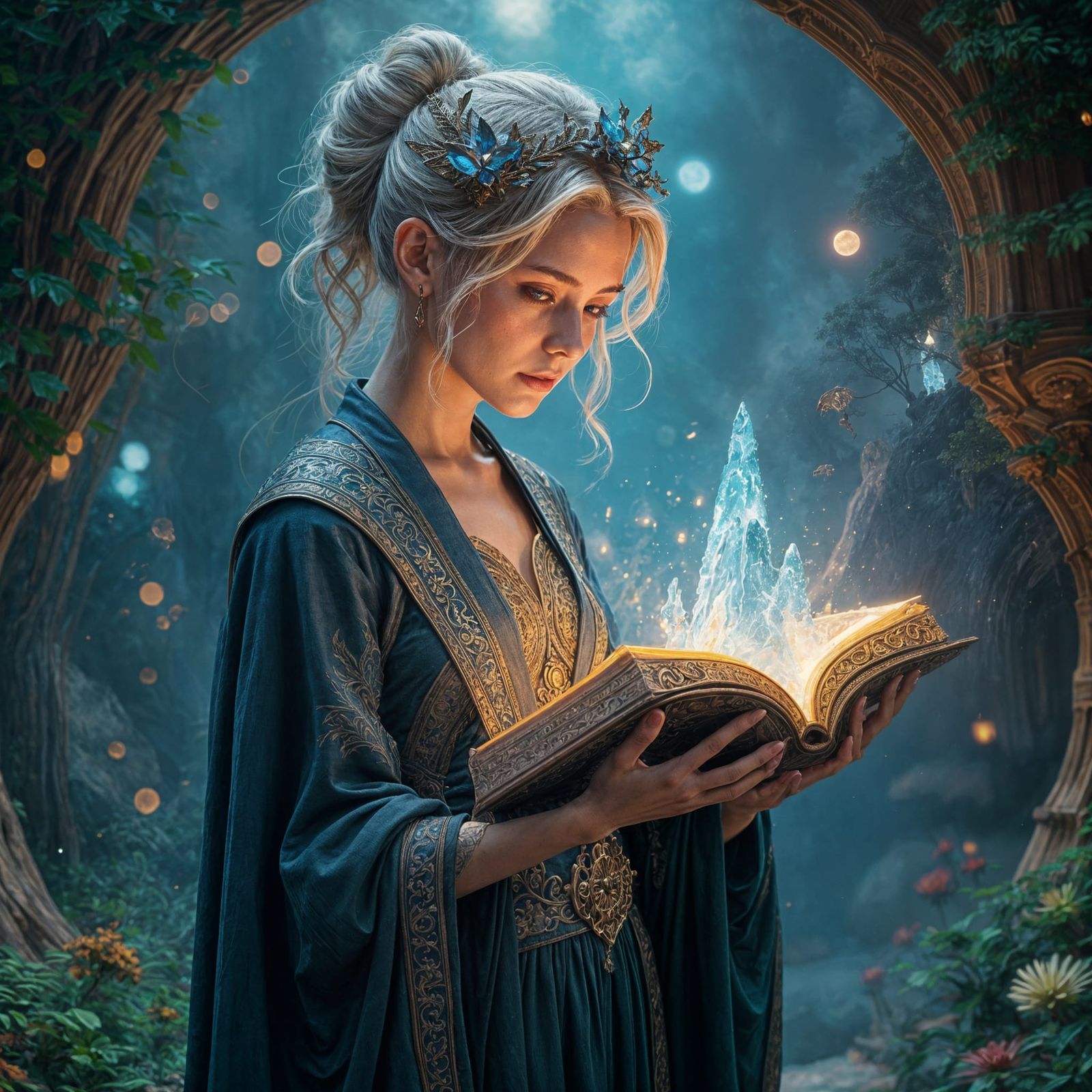 Woman with Binding: Detailed Fantasy Matte Painting