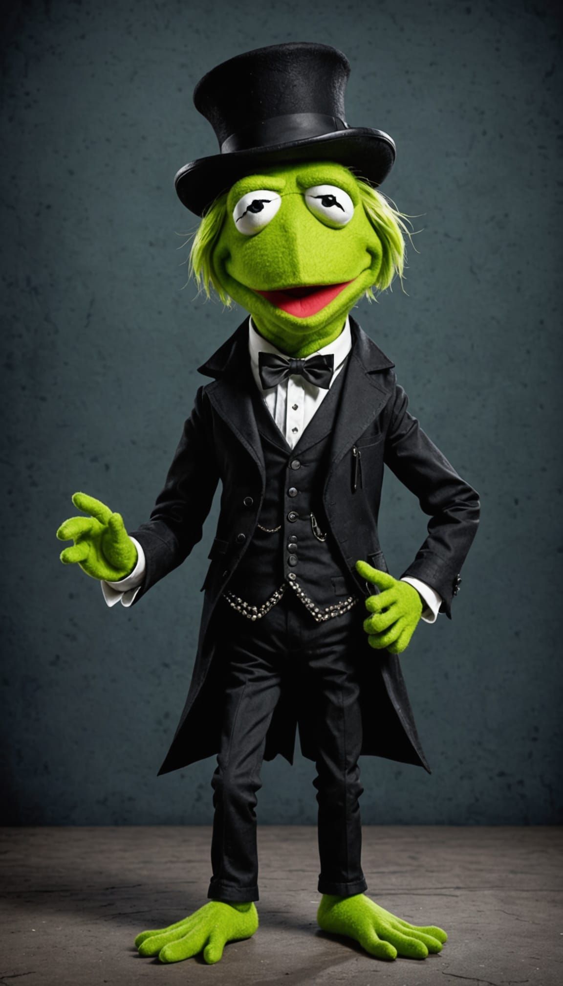 Gothic Frog Headbanger in Dark Finery