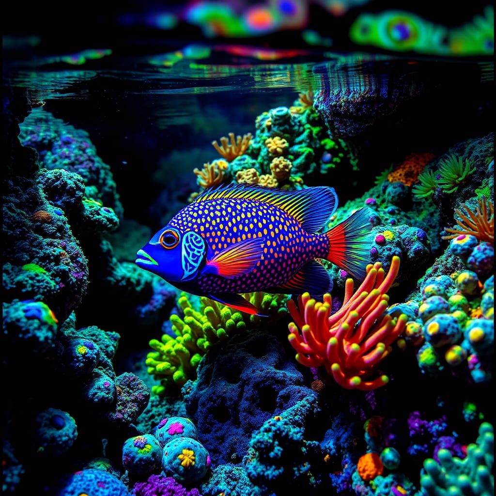 Mandarinfish on a Colorful Coral Reef
