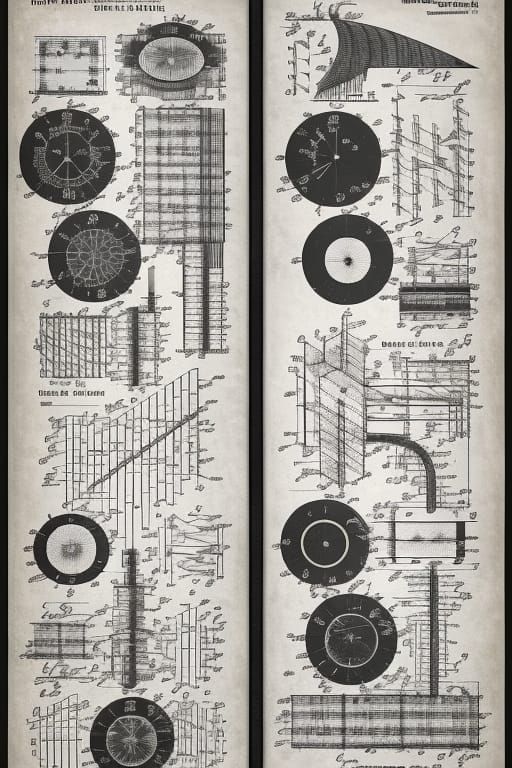 Abstract Graphic Score in Analytical Art Style