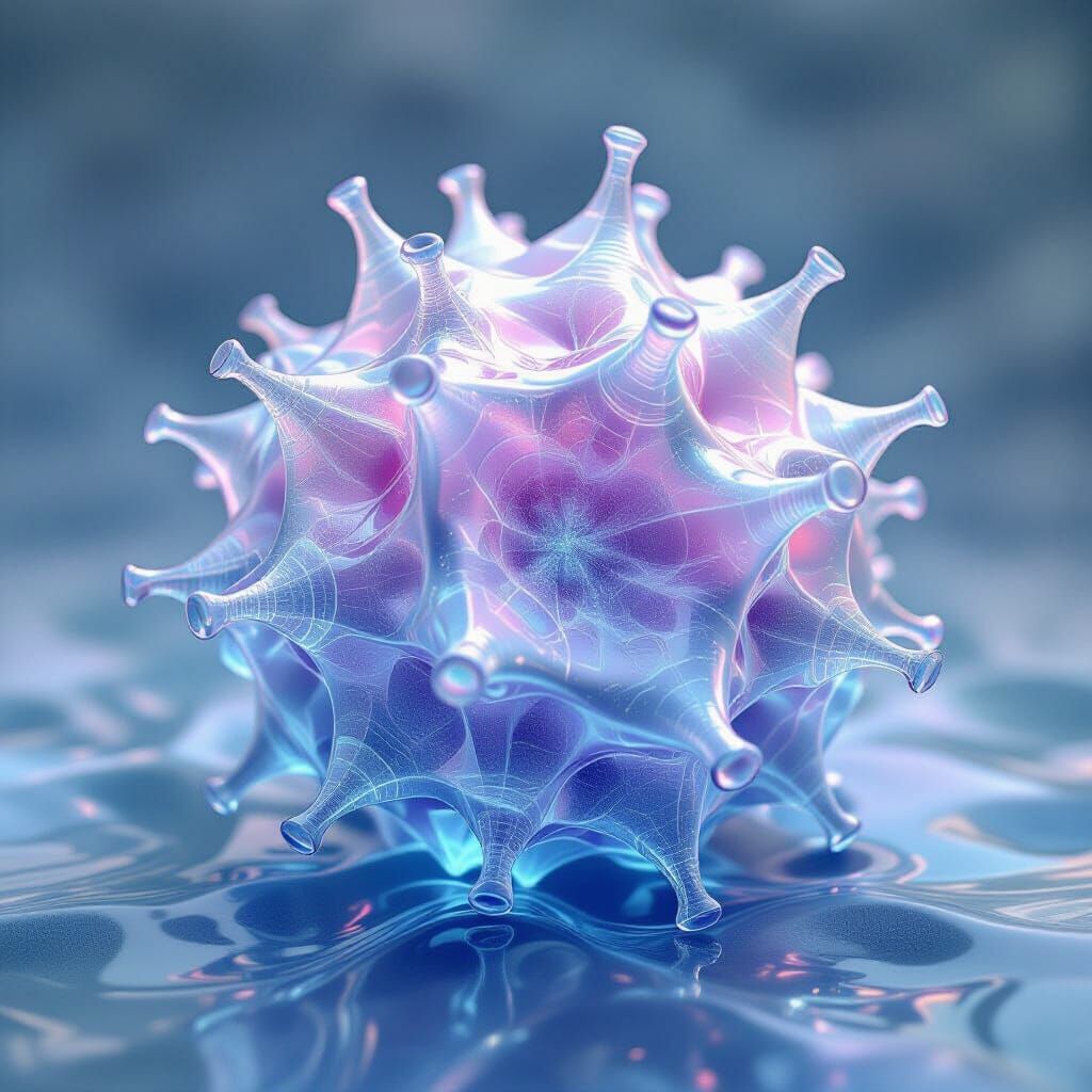 Translucent Amorphous Blob with Iridescent Highlights