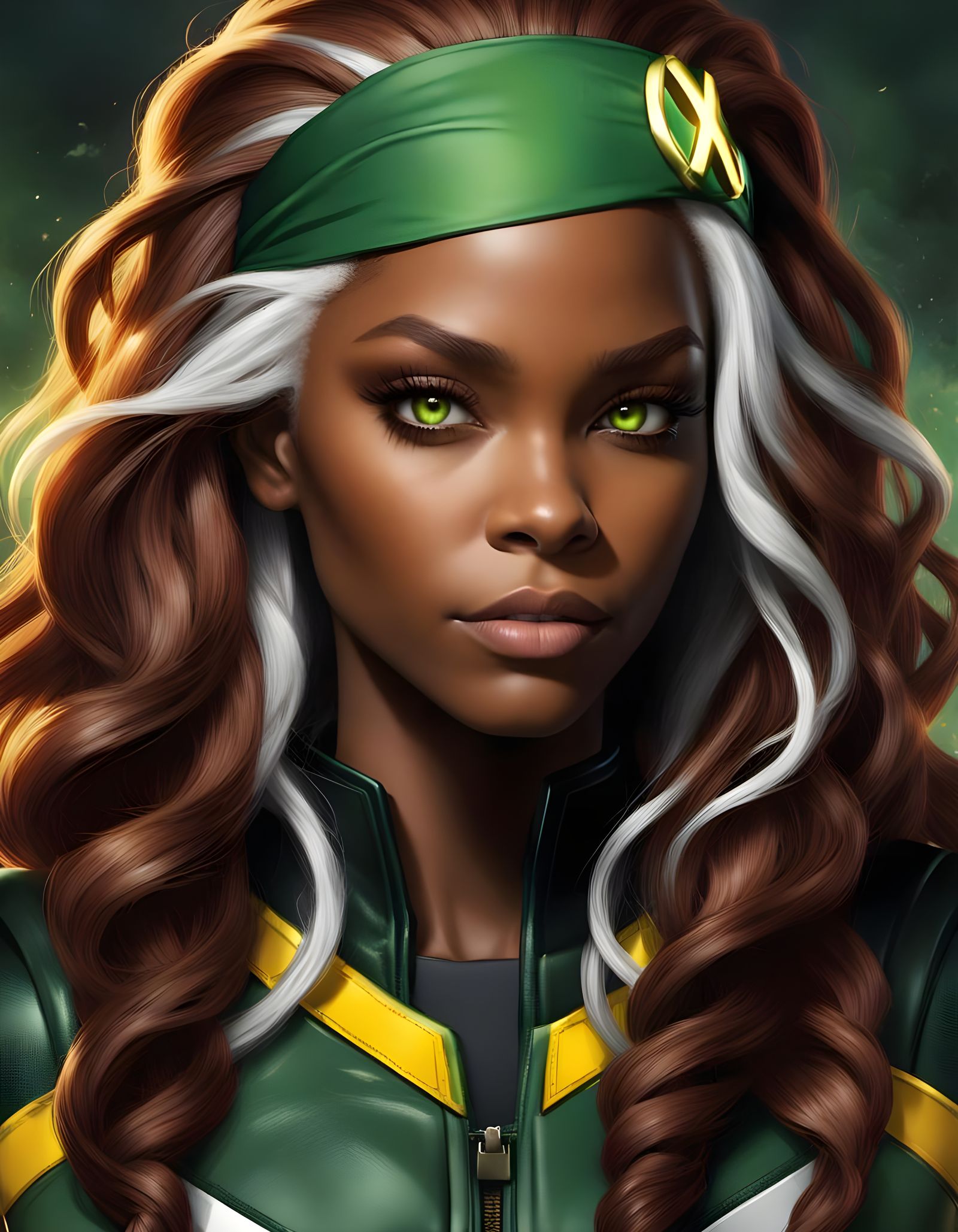 Vibrant X-Men Rogue in Stunning Green and Black Uniform