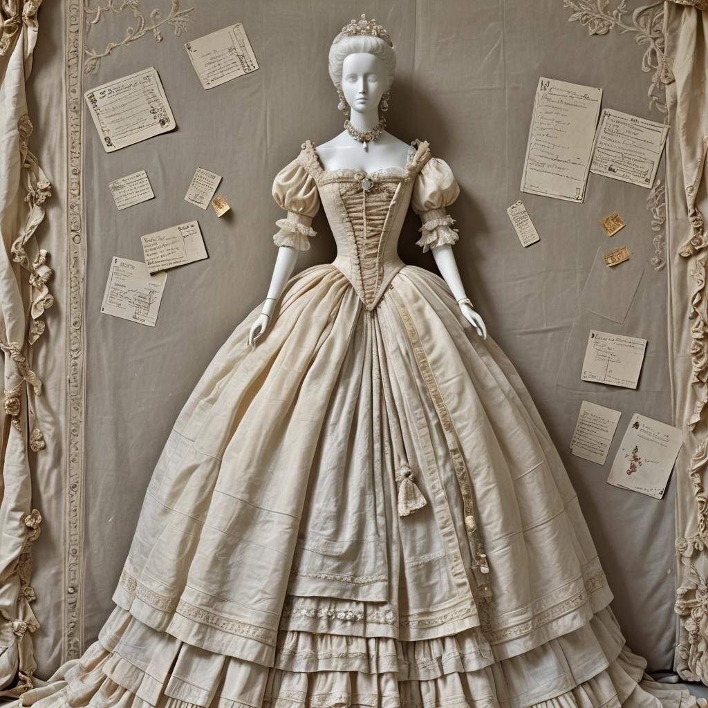 Ornate Gown in Marie Antoinette Style Room
