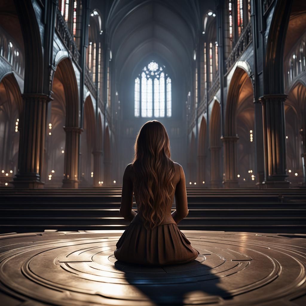 Woman on Planet Gazing into Space: 3D Game Cinematic