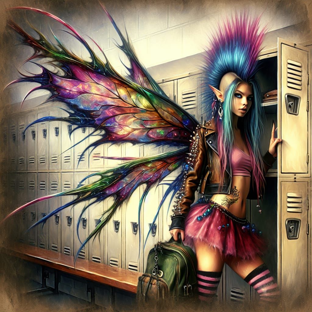 Rebellious Fairy in High School: Alcohol Ink Art