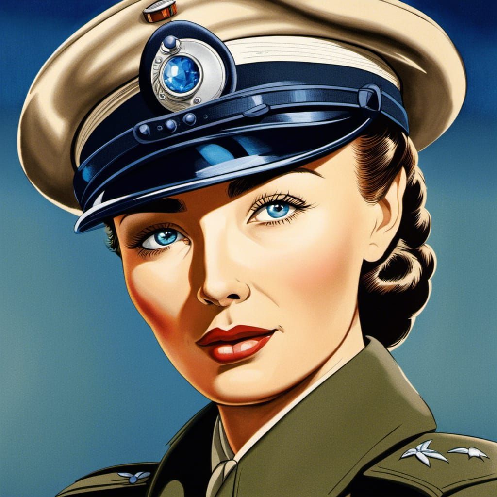 Anime Portrait of a Woman with Blue Eyes