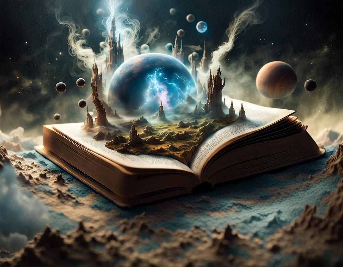 Comic Book Universe Galaxy Emerging from Book