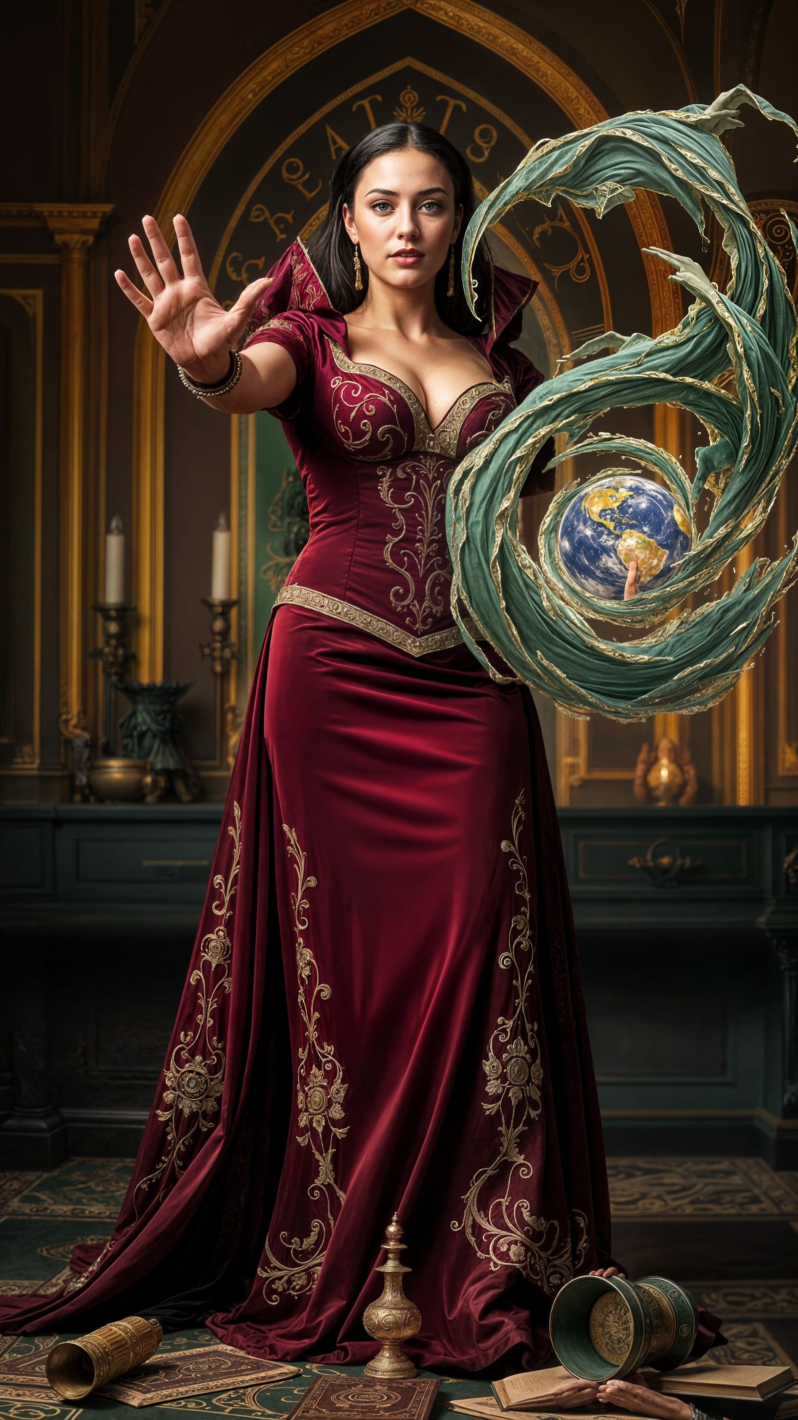 Lady Victoria Thornwood is a Victorian-era sorceress renowned for her profound connection to the earth and her ability t...