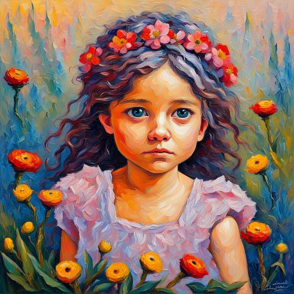Colorful Fairy Princess in Impasto Painting Style