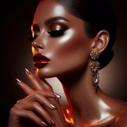 Elegant Baroque Beauty in Luxurious Velvet and Gold