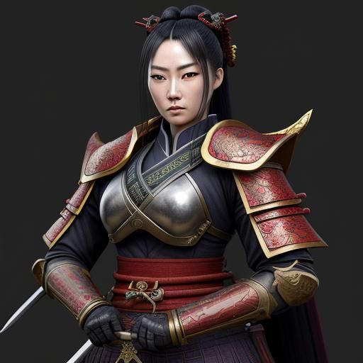 Onna-Musha Samurai with Dragon in Qing Dynasty