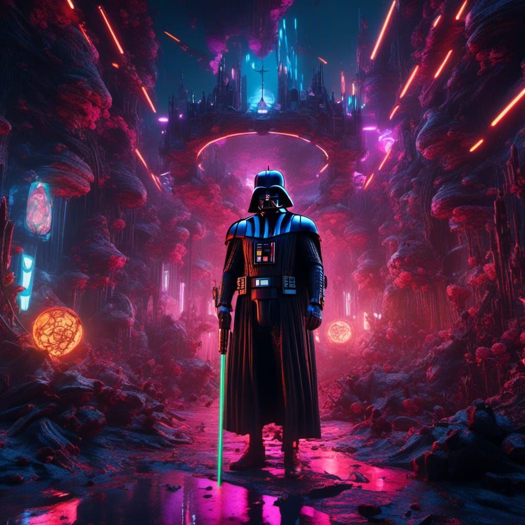 Darth Vader in Neon Punk Matte Painting