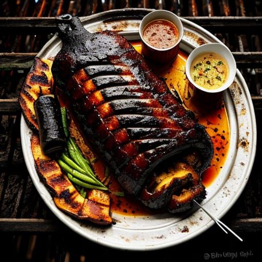 Succulent Barbecued Suckling Pig in Hyperrealistic HDR