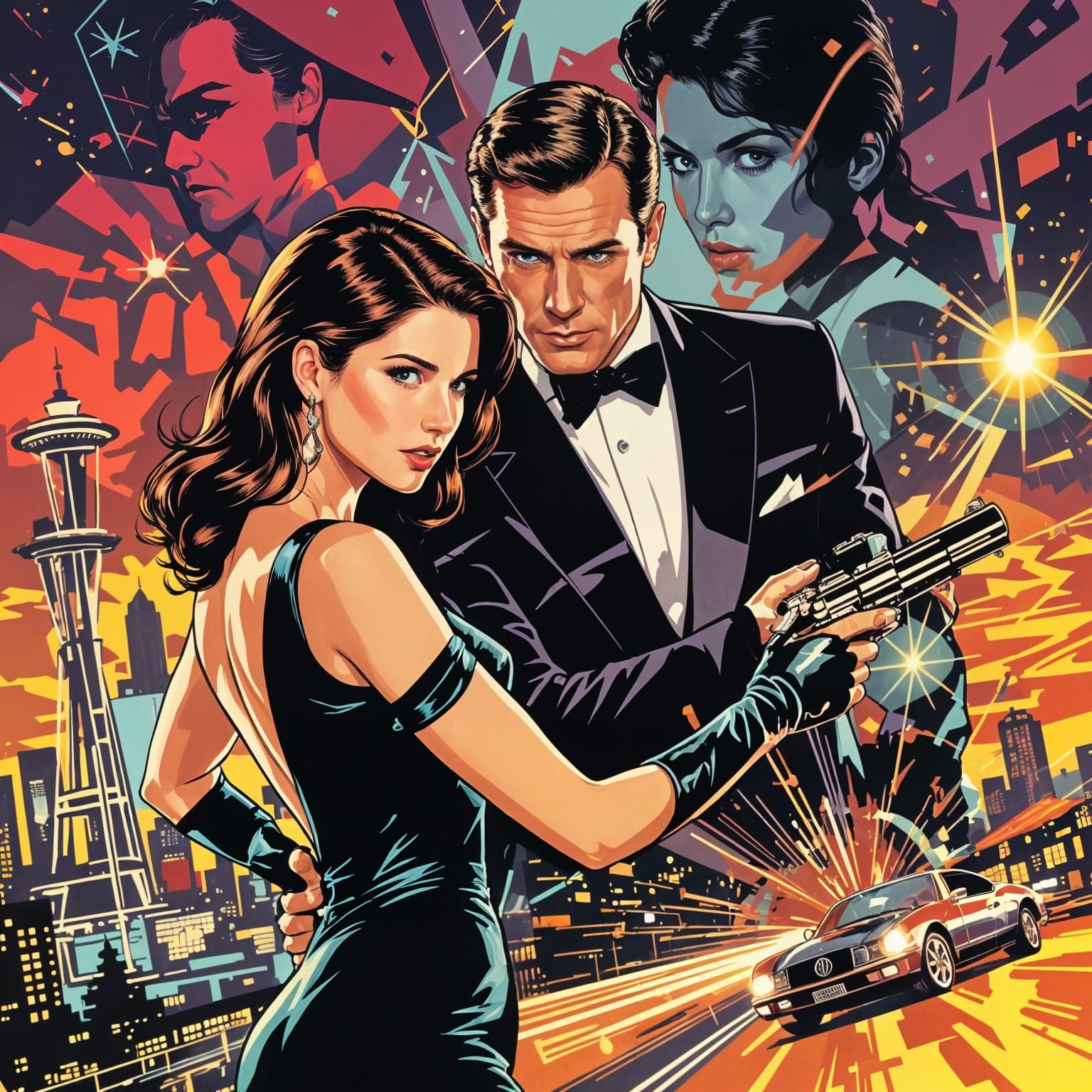 Anna Kendrick as James Bond in 90s Seattle Movie Poster