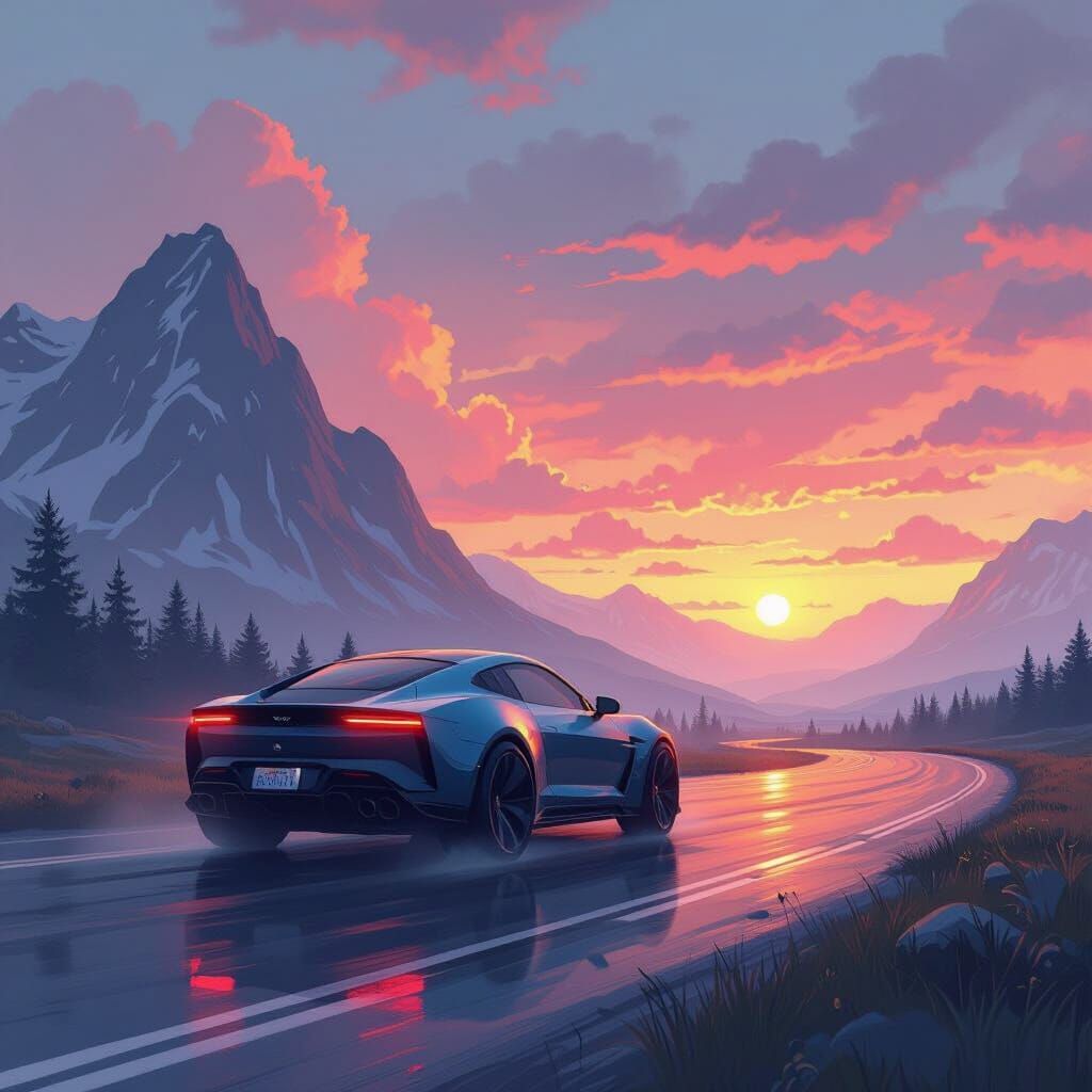 Vibrant Digital Painting in Concept Art Style