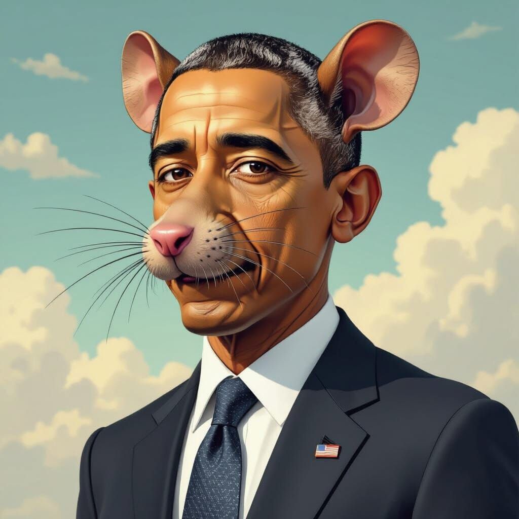 Surreal Fusion: Obama with Rodent Features
