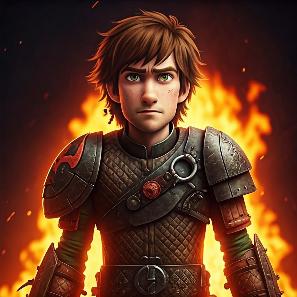Hiccup Haddock Emerges From Fire in Armor