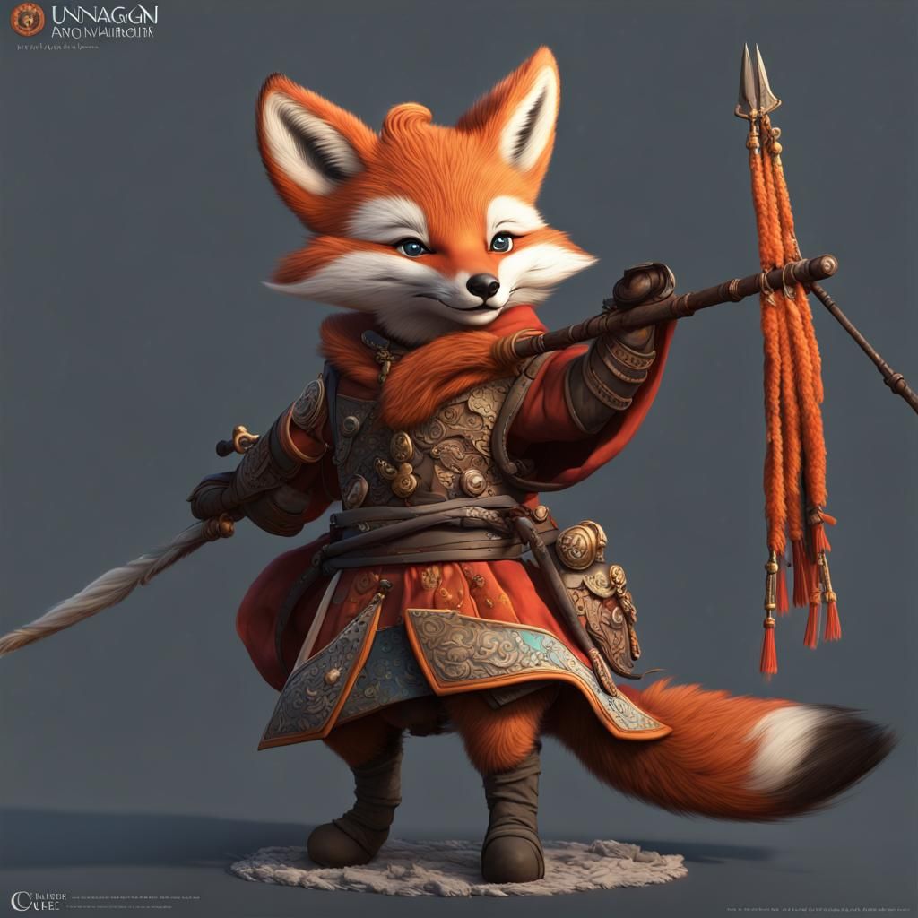 Fox Cub as Mongol Warrior on Horseback