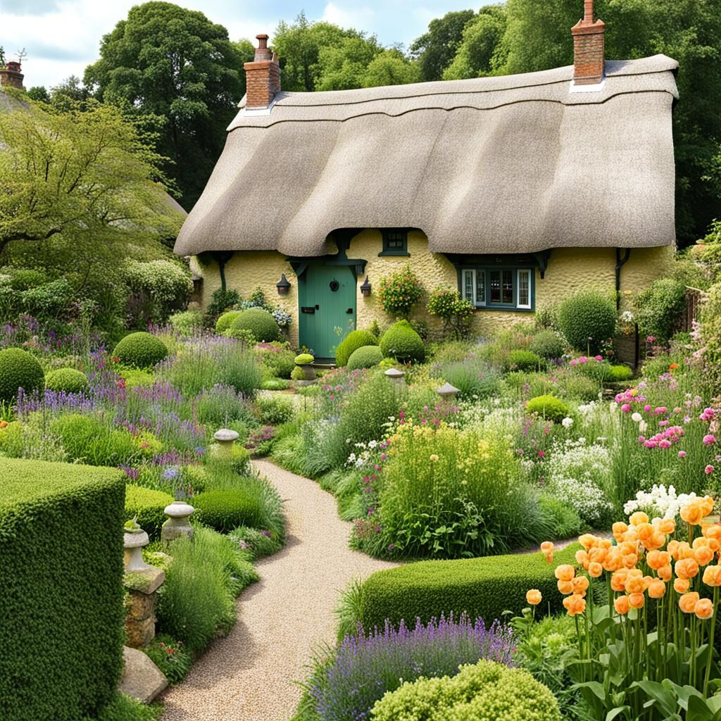 Charming Thatched Cottage with Cottage Garden