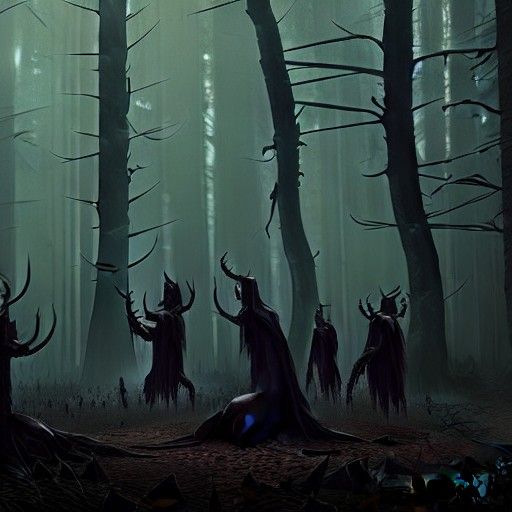 Sinister Satanic Ritual in Dark Forest, Unreal Engine