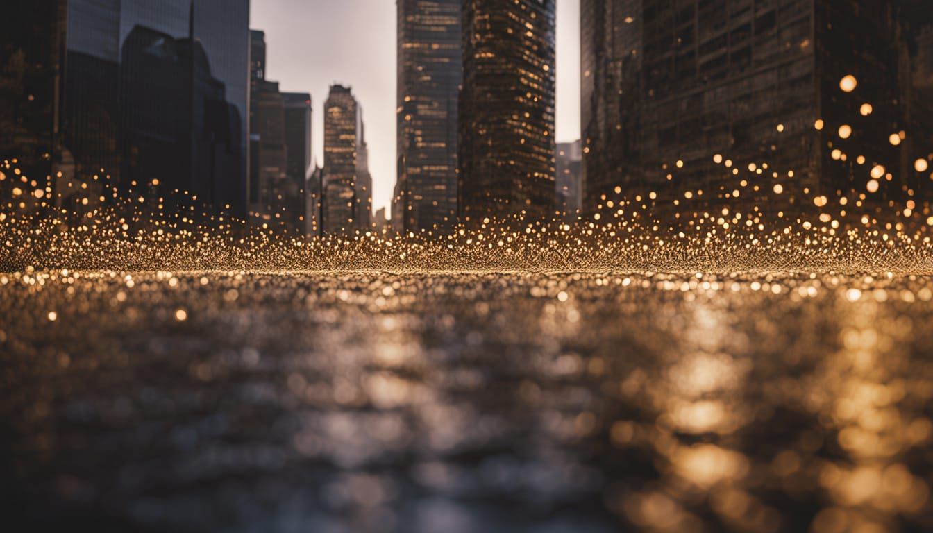 Golden Hour Cityscape Illuminated by Millions of Lights