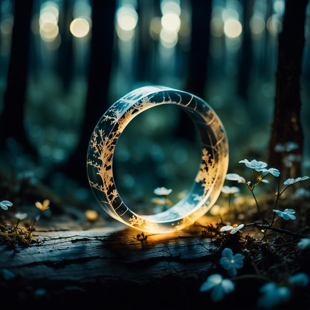 Resin Ring with Luminescent Glow: Macro Photography