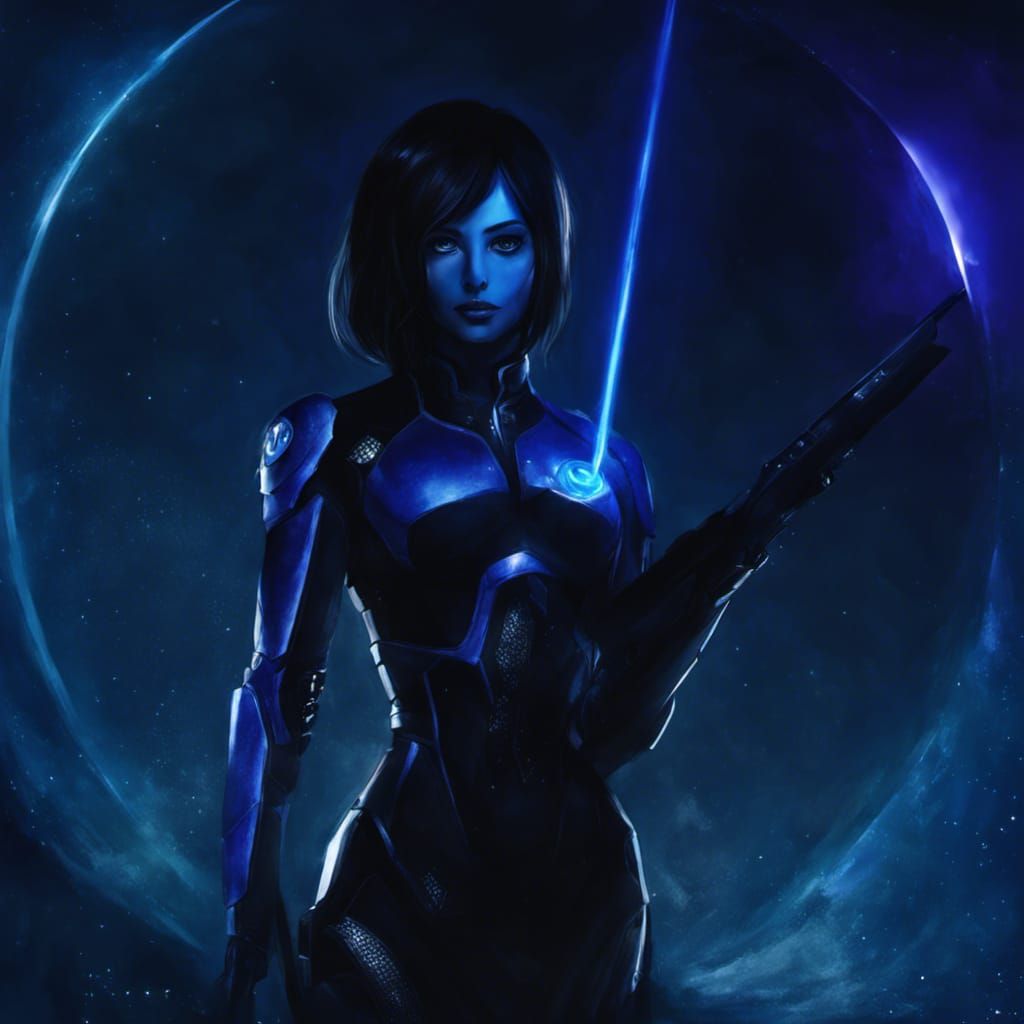 Futuristic Cortana-Inspired Digital Portrait