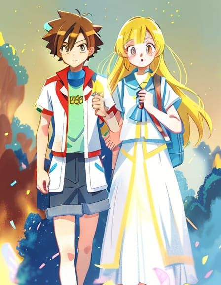 Anime Ash and Serena: Pokémon Adventure