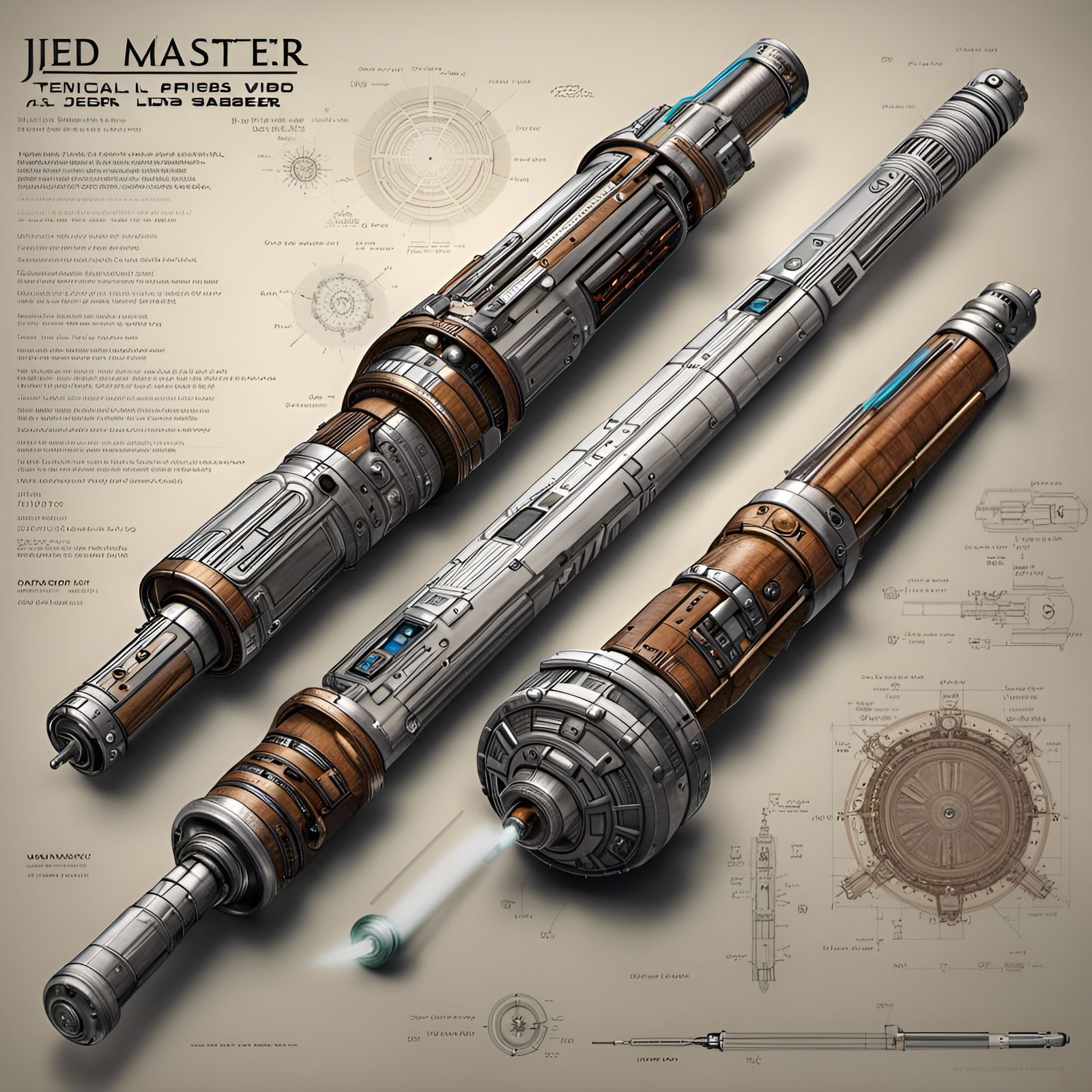 Technical Drawings of A Jedi Lightsaber (Continued)
